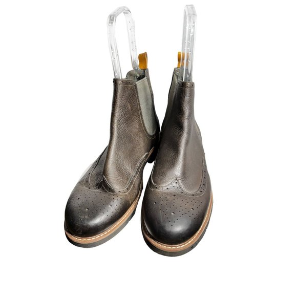 Clarks Brown Leather Slip On Elastic Ankle Boots main image 10